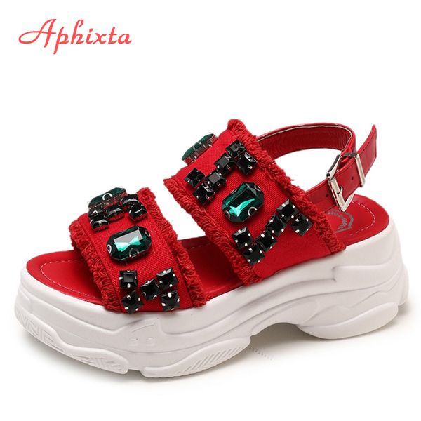 aphixta diamond platform wedges shoes for women women sandals shoes fabric rhinestones crystals gladiator sandals for girl, Black
aphixta diamond platform wedges shoes for women women sandals shoes fabric rhinestones crystals gladiator sandals for girl, Black