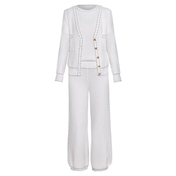 stunning designing elegant european style autumn runway 3 pieces sets solid color knitting pants suits stretchy casual outfits, Gray
stunning designing elegant european style autumn runway 3 pieces sets solid color knitting pants suits stretchy casual outfits, Gray
