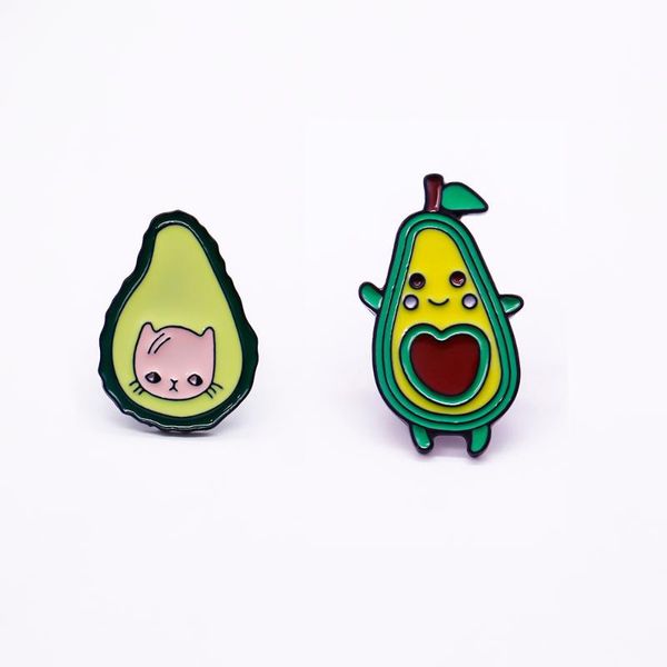 cartoon brooch cute and funny avocado enamel brooch badge for children new, Gray