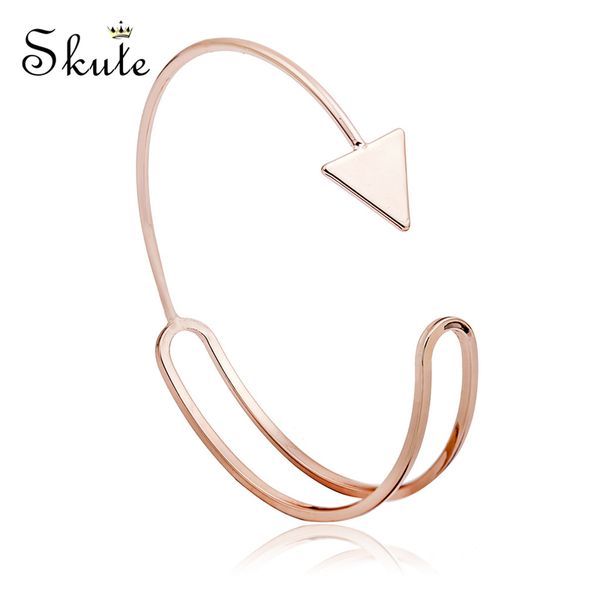 skute fashion simple rose gold metal geometric triangle arrow circular ring open bangle bracelet for women men jewelry pulseras, Black
skute fashion simple rose gold metal geometric triangle arrow circular ring open bangle bracelet for women men jewelry pulseras, Black