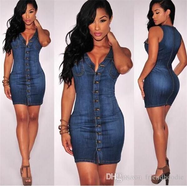 womens jean dresses summer deep v-neck sleeveless designer skinny dresses female fashion club clothing, Black;gray
womens jean dresses summer deep v-neck sleeveless designer skinny dresses female fashion club clothing, Black;gray