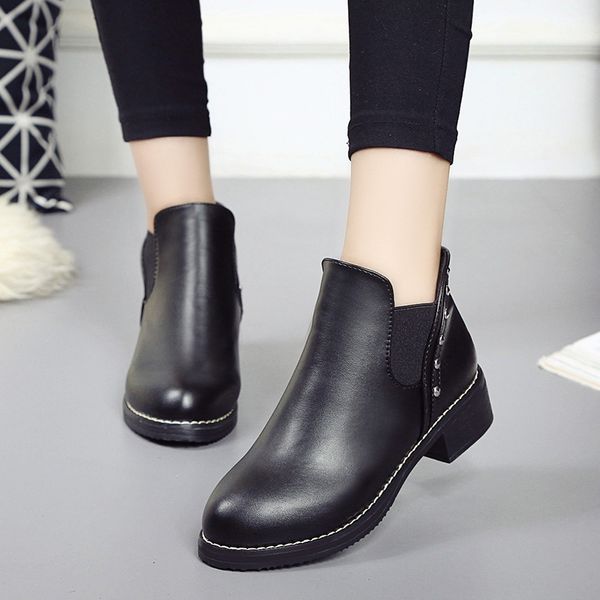 2020 winter new women's fashion with high riveting pu wild classic color matching non-slip comfortable warm boots b20-15, Black
2020 winter new women's fashion with high riveting pu wild classic color matching non-slip comfortable warm boots b20-15, Black