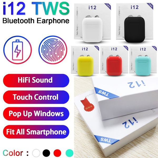 

I12 tw bluetooth 5 0 wirele bluetooth headphone upport pop up window earphone colorful touch control wirele head et earbud ale