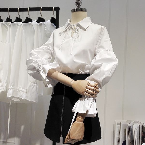 ruffles flare sleeve women shirt string tie classy school blouse chemise femme chemisier blanca blusa mujer camisa, White
ruffles flare sleeve women shirt string tie classy school blouse chemise femme chemisier blanca blusa mujer camisa, White