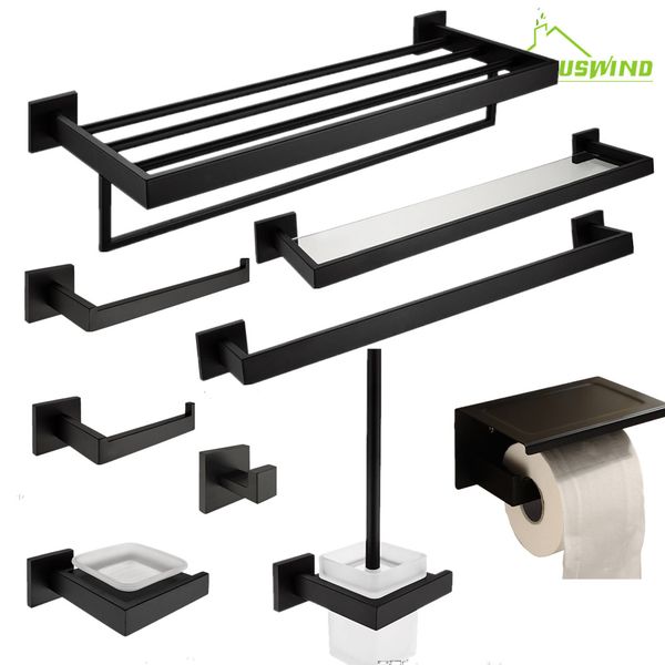 auswind black square bathroom hardware set wall mounted black towel rack robe hook paper holder for bathroom accessories set
auswind black square bathroom hardware set wall mounted black towel rack robe hook paper holder for bathroom accessories set