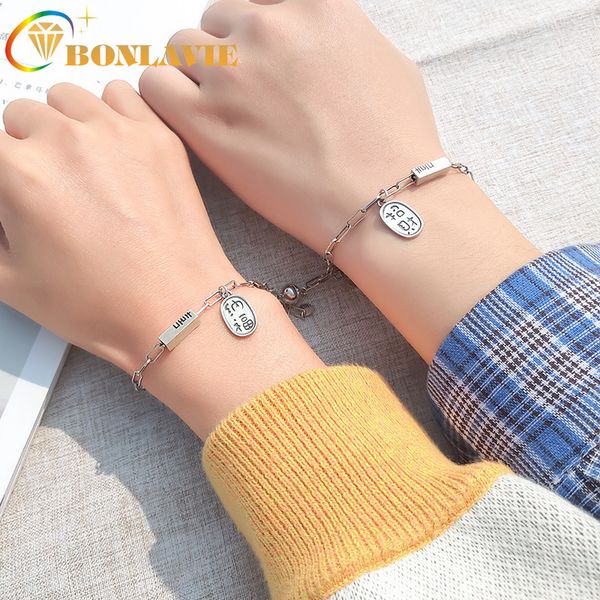 bonlavie lucky happy chinese characters couple bracelet silver color simple mori design for a girlfriend gift magnet attracts, Black
bonlavie lucky happy chinese characters couple bracelet silver color simple mori design for a girlfriend gift magnet attracts, Black