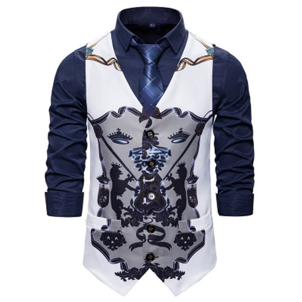 men's suit vest autumn and winter new casual men's vest 3d european code retro printed single-breasted men 040, Black;white
men's suit vest autumn and winter new casual men's vest 3d european code retro printed single-breasted men 040, Black;white