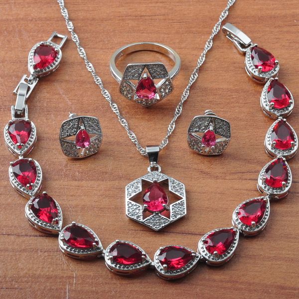 silver color bridal jewelry set red crystal jewelry for women earrings necklace ring bracelet lady gift js0649
silver color bridal jewelry set red crystal jewelry for women earrings necklace ring bracelet lady gift js0649