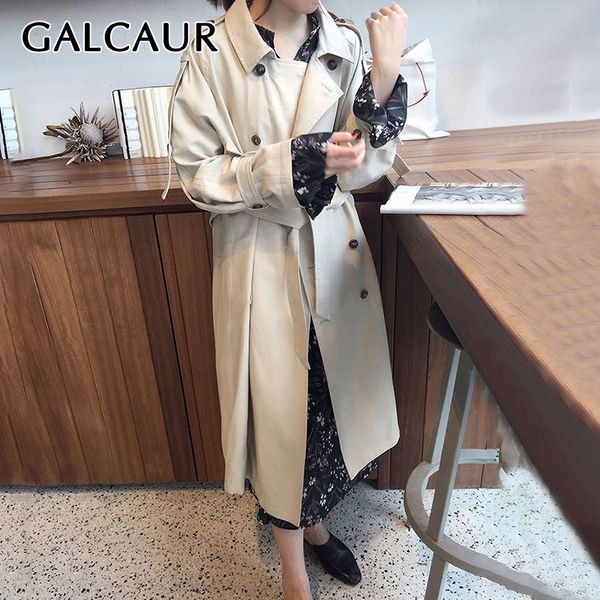 galcaur autumn women's windbreaker lapel collar long sleeve double breasted bandage trench coat female 2019 korean fashion, Tan;black
galcaur autumn women's windbreaker lapel collar long sleeve double breasted bandage trench coat female 2019 korean fashion, Tan;black