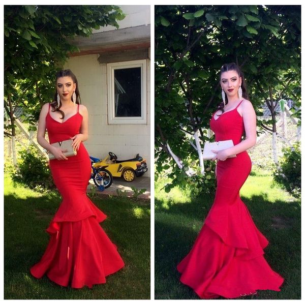 2020 spaghetti strips mermaid prom dresses tiered long formal tiered special occasion dress red fashion maxi dress for ladies, Black
2020 spaghetti strips mermaid prom dresses tiered long formal tiered special occasion dress red fashion maxi dress for ladies, Black