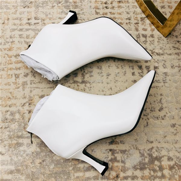 casual designer lady fashion women white matt leather point toe high heels ankle short boots designer shoes brand new, Black
casual designer lady fashion women white matt leather point toe high heels ankle short boots designer shoes brand new, Black