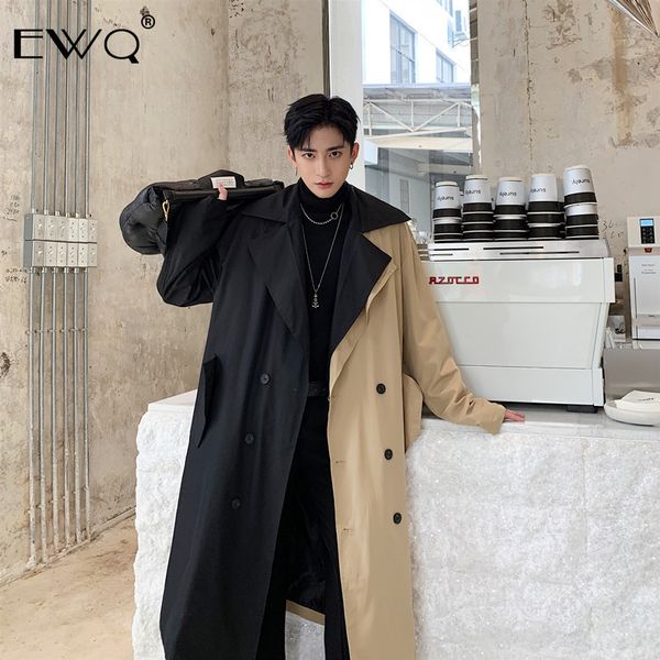 ewq / 2020 men's design men's windbreaker with belt personality hit color patchwork loose big size long coat male tide new 9y189, Tan;black
ewq / 2020 men's design men's windbreaker with belt personality hit color patchwork loose big size long coat male tide new 9y189, Tan;black