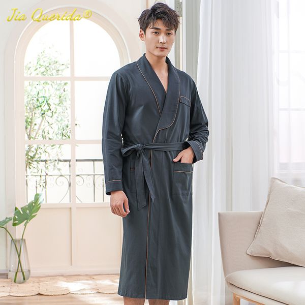 bath robe men's robe 100% cotton male kimono solid luxury home wear long sleeved spring fall bathrobe plus size dark grey robes, Black;brown
bath robe men's robe 100% cotton male kimono solid luxury home wear long sleeved spring fall bathrobe plus size dark grey robes, Black;brown