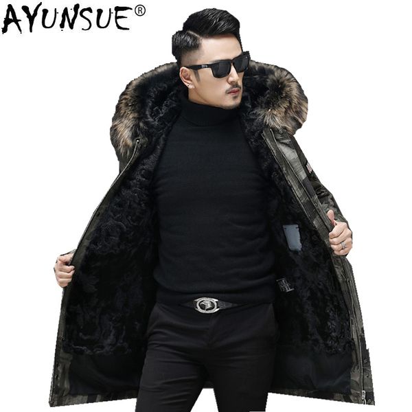 ayunsue 2019 parka homme winter jacket men natural lamb fur liner long coat raccoon fur collar parkasl18-7300 my1460, Black
ayunsue 2019 parka homme winter jacket men natural lamb fur liner long coat raccoon fur collar parkasl18-7300 my1460, Black