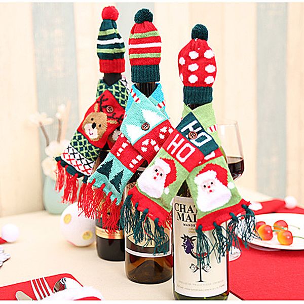 christmas decorations bottle hat and scarf decoration home cover bag santa claus deer xmas tree knitting hats fabrics cap
christmas decorations bottle hat and scarf decoration home cover bag santa claus deer xmas tree knitting hats fabrics cap