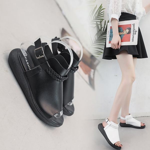2019 spring and summer new style women's shoes casual students korean-style flat sandals flip-flops peep-toe women's shoes sanda, Black
2019 spring and summer new style women's shoes casual students korean-style flat sandals flip-flops peep-toe women's shoes sanda, Black