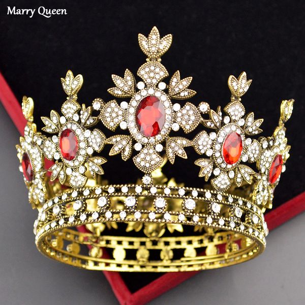 2019 luxury retro red crystal bride golden crown studio pgraphy ladies wedding hair accessories handmade queen headdress, Golden;white
2019 luxury retro red crystal bride golden crown studio pgraphy ladies wedding hair accessories handmade queen headdress, Golden;white