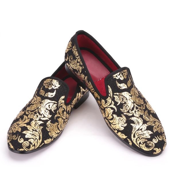 high-end gold printing men shoes fashion men loafers men's flats shoes wedding, Black
high-end gold printing men shoes fashion men loafers men's flats shoes wedding, Black