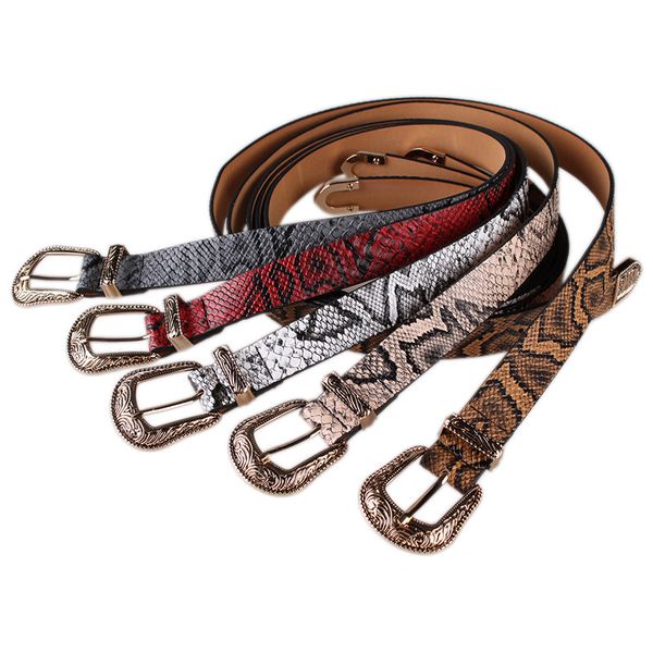 new ins fashion luxury vintage carved snake animal skin pattern pin buckle female woman leather designer belt, Black;brown
new ins fashion luxury vintage carved snake animal skin pattern pin buckle female woman leather designer belt, Black;brown
