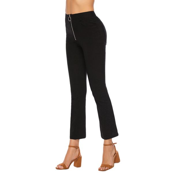 spring autumn elastic trousers high waist pants women's flare pant black and gray waist zipper soft high street pants, Black;white
spring autumn elastic trousers high waist pants women's flare pant black and gray waist zipper soft high street pants, Black;white