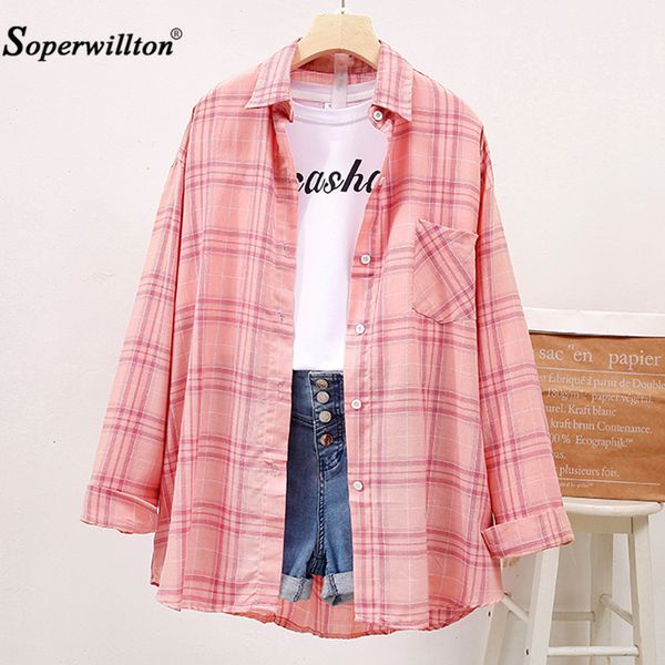 cotton women blouse shirt plaid long sleeve 2019 loose casual plaid long sleeve large size womens blouses pink black yellow, White
cotton women blouse shirt plaid long sleeve 2019 loose casual plaid long sleeve large size womens blouses pink black yellow, White