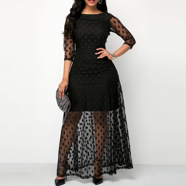 casual dresses elegant women polka dot mesh black three quarter sleeve long maxi dress party clubwear streetwear transparent sundress, Black;gray
casual dresses elegant women polka dot mesh black three quarter sleeve long maxi dress party clubwear streetwear transparent sundress, Black;gray