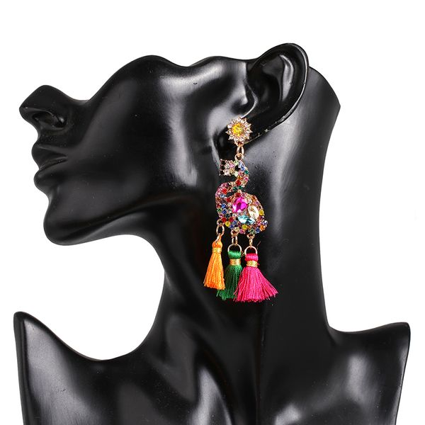 bohemian cz crystal flamingo tassel fringe earrings women 2019 trendy handmade drop earrings jewelry gift, Silver
bohemian cz crystal flamingo tassel fringe earrings women 2019 trendy handmade drop earrings jewelry gift, Silver