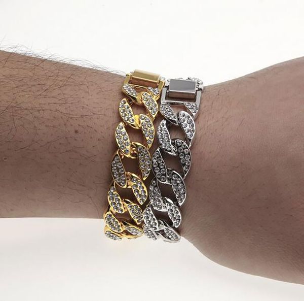 ice out 15mm 8inch cuban link chain bracelet quality pop club accessories hip hop bracelets 18k gold bangle 40g, Black
ice out 15mm 8inch cuban link chain bracelet quality pop club accessories hip hop bracelets 18k gold bangle 40g, Black