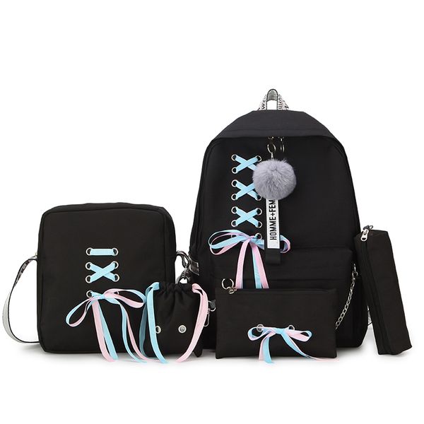 5pcs/set school teenage girl school schoolbags mochila for girls bags set backpack fashion backpack feminina vhsix, Red;black
5pcs/set school teenage girl school schoolbags mochila for girls bags set backpack fashion backpack feminina vhsix, Red;black