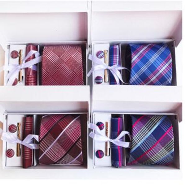 new cravat plaid design men neck ties clip hanky cufflinks sets formal 8 cm wear business wedding party silk neckties for mens 18 colors, Black;blue
new cravat plaid design men neck ties clip hanky cufflinks sets formal 8 cm wear business wedding party silk neckties for mens 18 colors, Black;blue