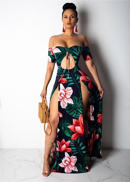 summer split slash neck strapless women dress fashion waist hollow out asymmetrical flord print dress, White;black
summer split slash neck strapless women dress fashion waist hollow out asymmetrical flord print dress, White;black