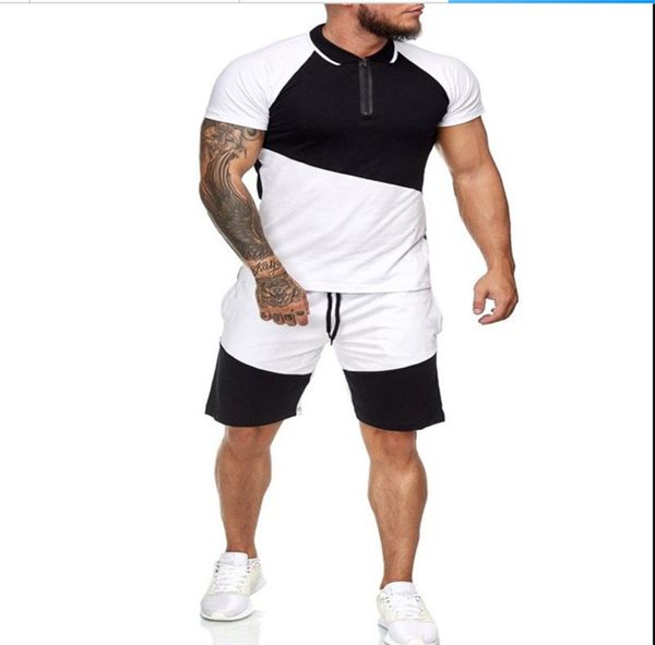 mens fitness tracksuits short sleeve crew neck tshirt casual shorts male 2pcs clothing sets running panelled sportswear, Gray
mens fitness tracksuits short sleeve crew neck tshirt casual shorts male 2pcs clothing sets running panelled sportswear, Gray