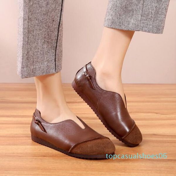 2019 new soft comfort splice cowhide leather shoes woman loafers shoes flat soft bottom retro driving fashion casual flats t06, Black
2019 new soft comfort splice cowhide leather shoes woman loafers shoes flat soft bottom retro driving fashion casual flats t06, Black