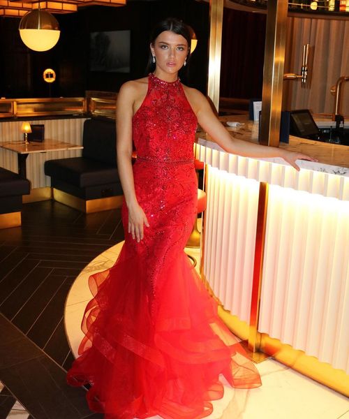 aso ebi 2020 arabic red mermaid evening dresses lace beaded prom dresses backless formal party second reception gowns zj515, Black;red
aso ebi 2020 arabic red mermaid evening dresses lace beaded prom dresses backless formal party second reception gowns zj515, Black;red