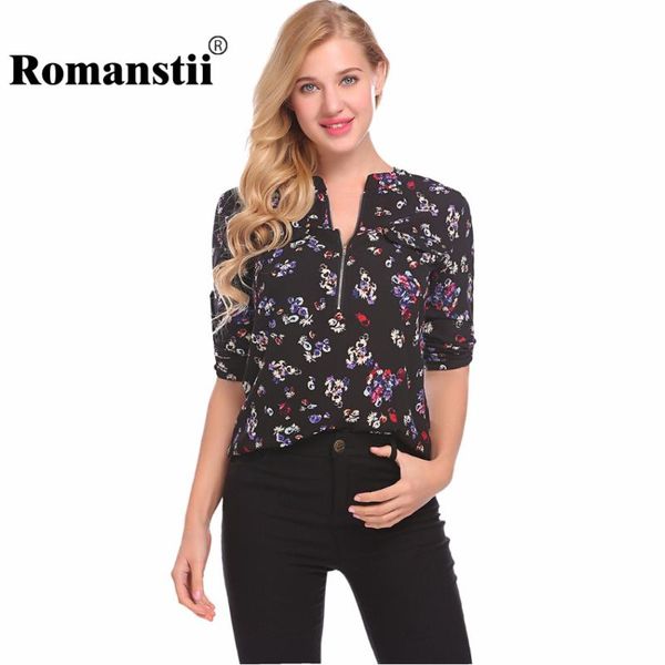 romanstii women blouse 2017 korean fashion ladies office chiffon floral v-neck zip up roll-up long sleeve shirt female femme, White
romanstii women blouse 2017 korean fashion ladies office chiffon floral v-neck zip up roll-up long sleeve shirt female femme, White