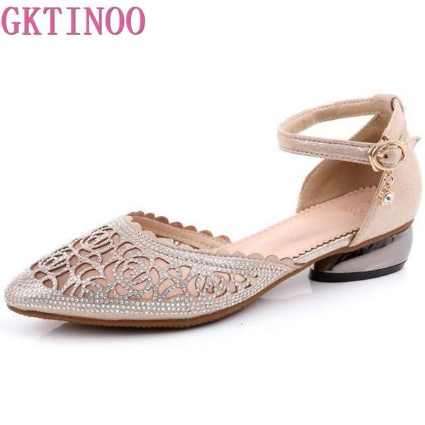 gktinoo summer women shoes genuine leather fashion crystal ladies sandals pointed toe mesh party thick low heels sandalias, Black
gktinoo summer women shoes genuine leather fashion crystal ladies sandals pointed toe mesh party thick low heels sandalias, Black