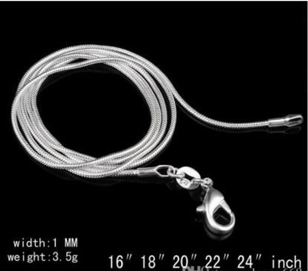 snake chain 100 pcs 925 sterling silver smooth snake chain necklace lobster clasps chain jewelry size 1mm 16inch --- 24inch
snake chain 100 pcs 925 sterling silver smooth snake chain necklace lobster clasps chain jewelry size 1mm 16inch --- 24inch