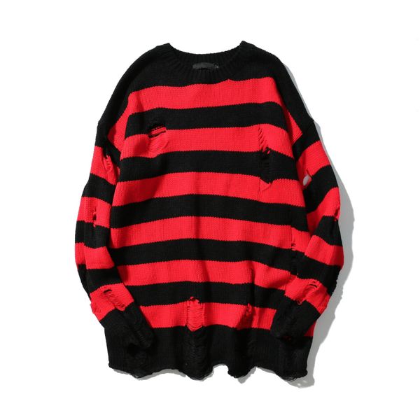 two colors mens ripped holes sweater autumn new vintage oversized loose cotton casual men pullovers sweater, White;black
two colors mens ripped holes sweater autumn new vintage oversized loose cotton casual men pullovers sweater, White;black