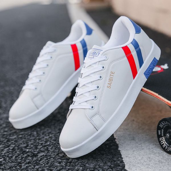 2019 summer men's shoes casual leather flat shoes with low-cut white sneakers tenis masculino adulto sneaker, Black
2019 summer men's shoes casual leather flat shoes with low-cut white sneakers tenis masculino adulto sneaker, Black