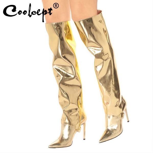 coolcept plus size 33-48 thigh high boots women pointed toe thigh high long boots brand new winter keep warm shoes women, Black
coolcept plus size 33-48 thigh high boots women pointed toe thigh high long boots brand new winter keep warm shoes women, Black
