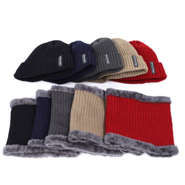 2-piece set winter men's hat knitted hat set cap warm plus velvet thick scarf warm scarf, Blue;gray
2-piece set winter men's hat knitted hat set cap warm plus velvet thick scarf warm scarf, Blue;gray