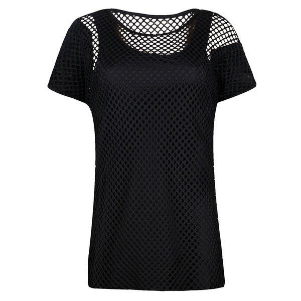 perspective grid shirt smock jacket om1092. t shirts, Black