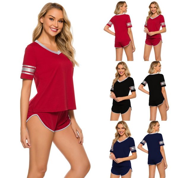 gym clothing comfortable women's pajamas set short-sleeved t-shirt and shorts home wear casual breathable, White;black
gym clothing comfortable women's pajamas set short-sleeved t-shirt and shorts home wear casual breathable, White;black
