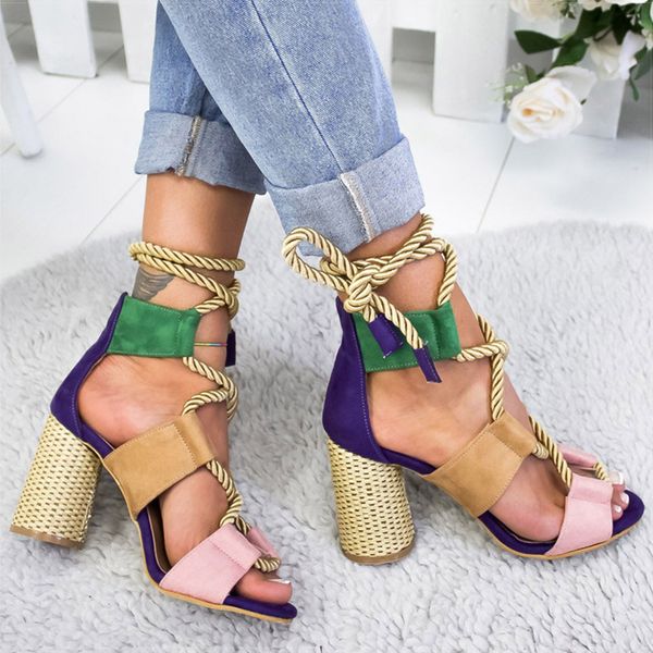 women sandals lace up summer shoes woman heels sandals pointed fish mouth gladiator sandals woman hemp rope high heels shoes, Black
women sandals lace up summer shoes woman heels sandals pointed fish mouth gladiator sandals woman hemp rope high heels shoes, Black
