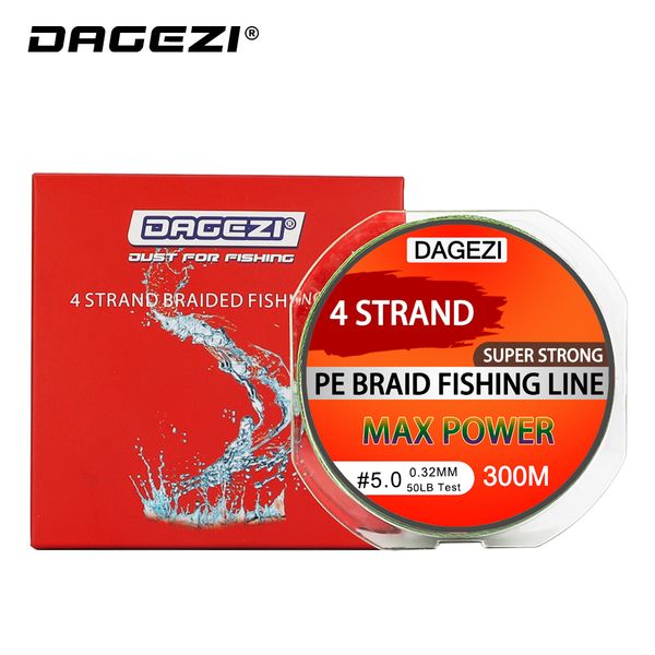 dagezi super strong 4 strand 300m/330yds 100% pe braided fishing line 10-80lb multifilament fishing line carp saltwater
dagezi super strong 4 strand 300m/330yds 100% pe braided fishing line 10-80lb multifilament fishing line carp saltwater
