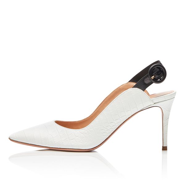 plus size good quality ladies heeled pumps pointed toe elegant bridal heels white crocodile slingbacks high heel wedding shoes, Black
plus size good quality ladies heeled pumps pointed toe elegant bridal heels white crocodile slingbacks high heel wedding shoes, Black