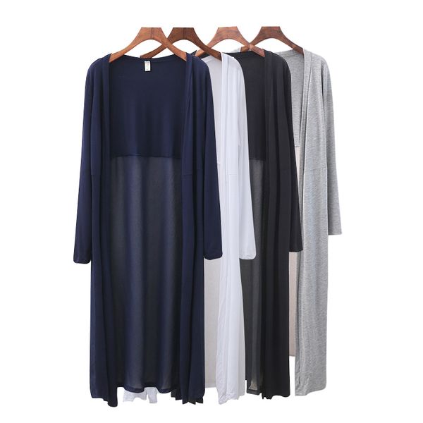 long sleeve coat loose size women's thin long cardigan beach shawl sun-protective clothing v-neck open stitch women coat, Black;brown
long sleeve coat loose size women's thin long cardigan beach shawl sun-protective clothing v-neck open stitch women coat, Black;brown