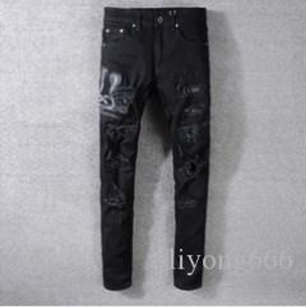 mens denim середина талии разорванные амири брюки высокое качество талии stretch джинсы тонкий карандаш брюки известной топ-бренд брюки бесп, Blue
mens denim середина талии разорванные амири брюки высокое качество талии stretch джинсы тонкий карандаш брюки известной топ-бренд брюки бесп, Blue