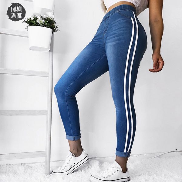 high waist jeans woman side plus patchwork skinny jeans all matched casual pants brief slim winter jeans striped, Blue
high waist jeans woman side plus patchwork skinny jeans all matched casual pants brief slim winter jeans striped, Blue