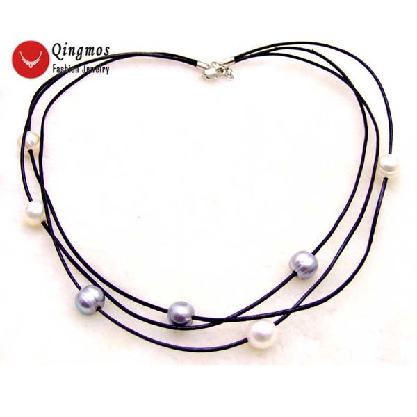 qingmos natural freshwater white gray pearl pendant necklace for women with 11mm potato pearl necklace 3 strands 19-21" chokers, Silver
qingmos natural freshwater white gray pearl pendant necklace for women with 11mm potato pearl necklace 3 strands 19-21" chokers, Silver